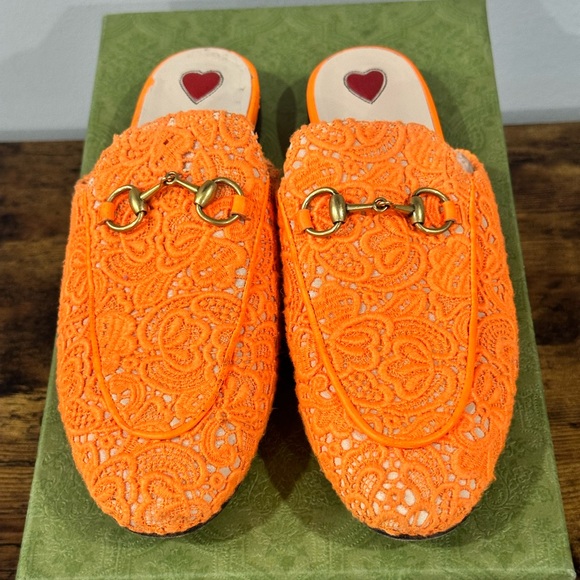 Womens Orange Gucci Slides Size 37 (US 6) - Picture 3 of 6